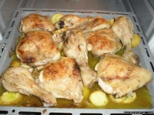 Muslos de pollo asados