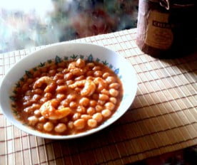 Garbanzos con Langostinos