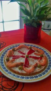 puding de merluza y-gambas