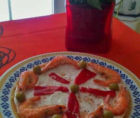puding de merluza y-gambas
