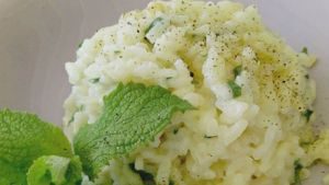 Risotto con menta